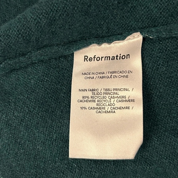 Reformation NWT Jennita Forest Green 100% cashmere Dress - Picture 8 of 9